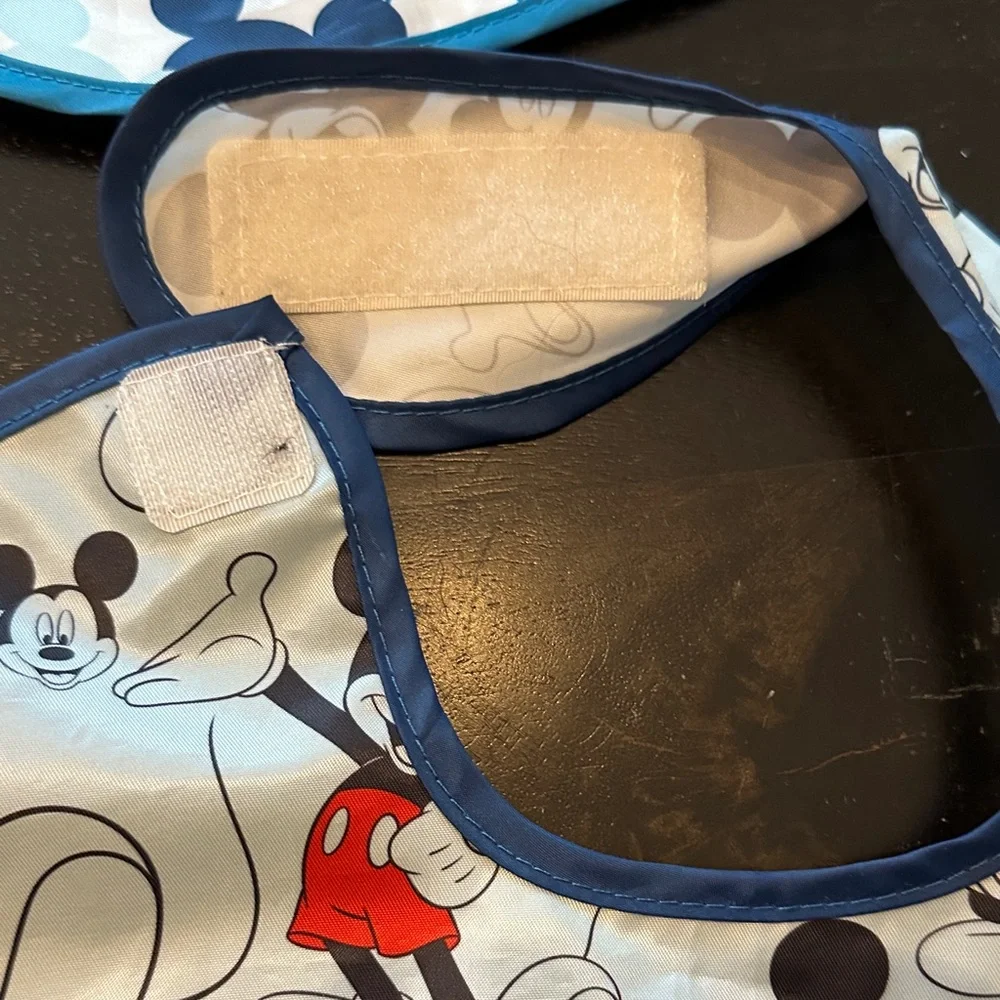Disney Mickey Mouse Bib Set - Blue and Gray